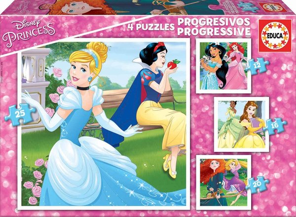 Puzle - 12-16-20-25 Progresivos Disney Princess