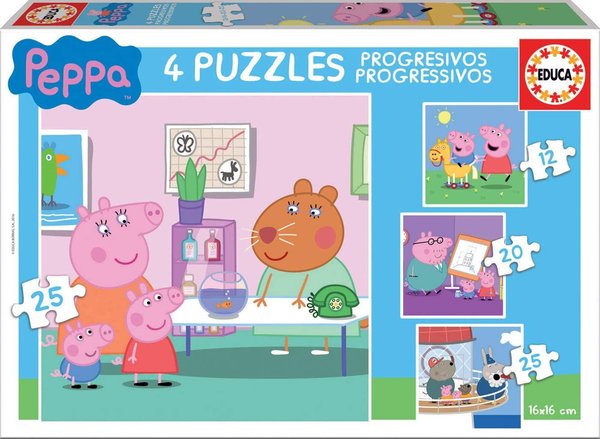 Puzle - 12-16-20-25 Progresivos Peppa Pig