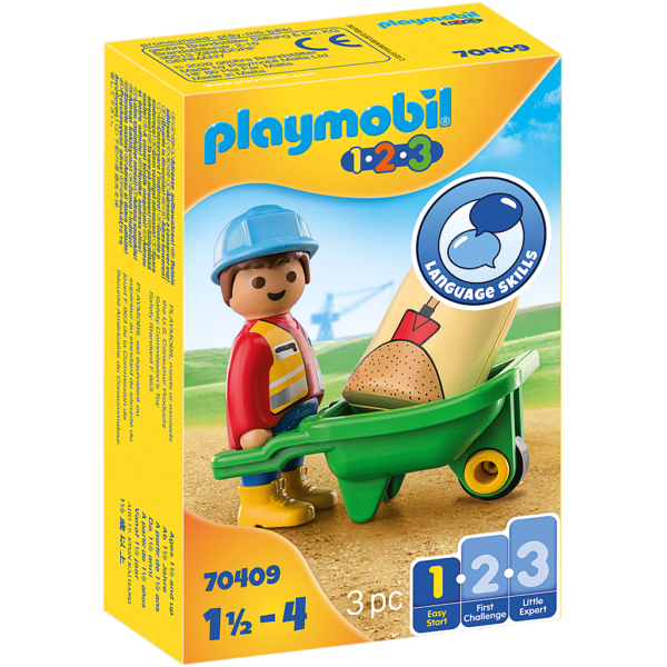 Playmobil 1-2-3 - Obrero con Carretilla 70409