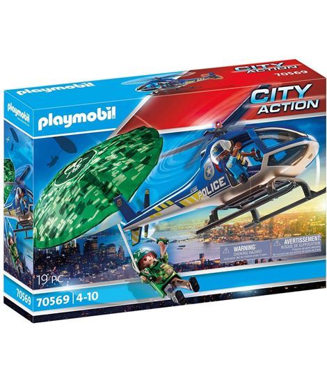 Playmobil - Helicóptero de Policía: Persecución en Paracaídas  70569